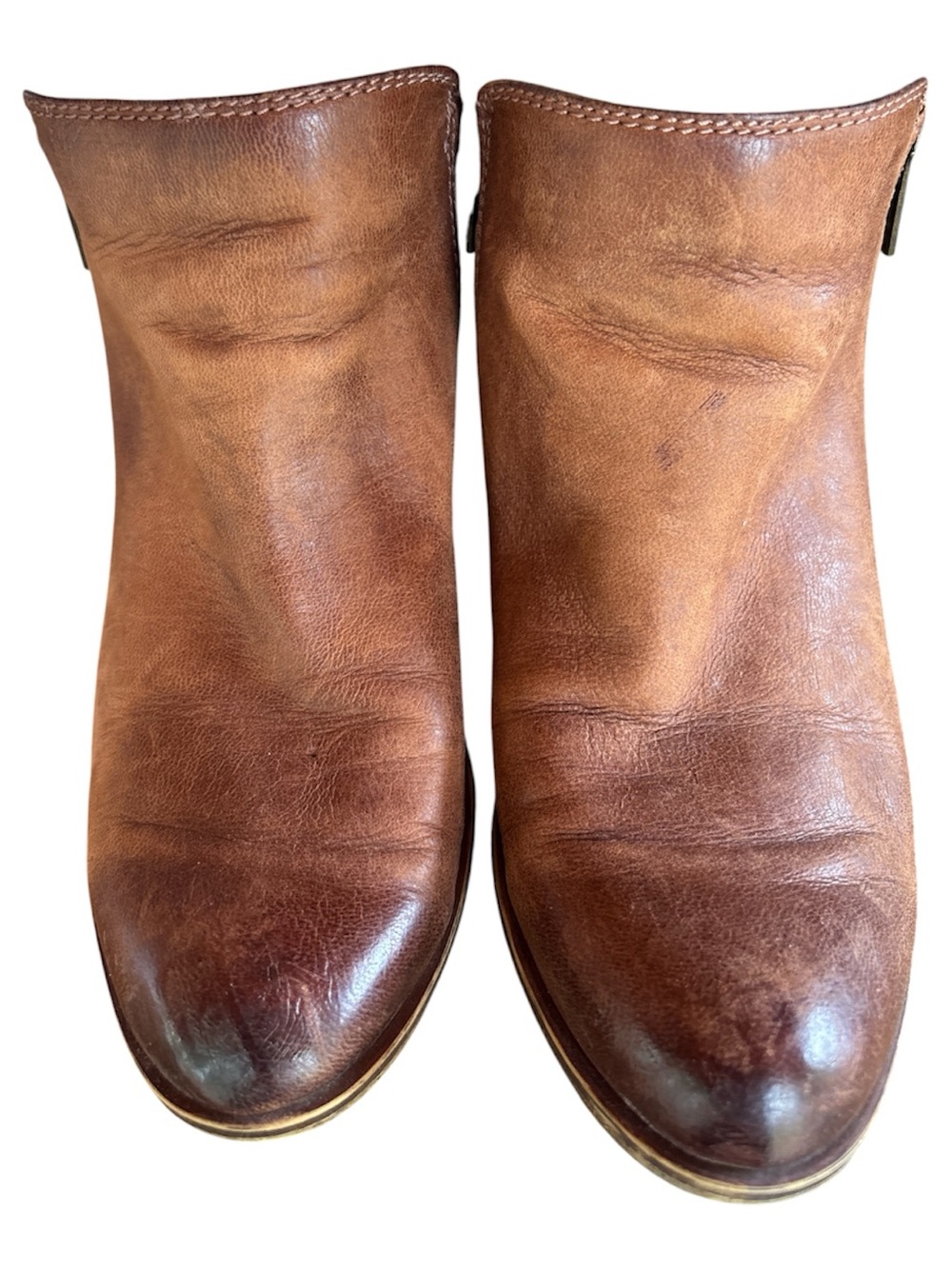 Lucky Brand Tan Brown Leather Ankle Booties